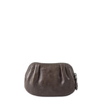Lieblingstasche Jacy small dark brown leather coin purse with a pleated design and zip closure