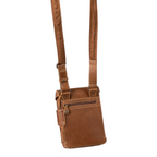 Lieblingstasche Jade brown leather crossbody bag with adjustable canvas strap and back zipper pocket