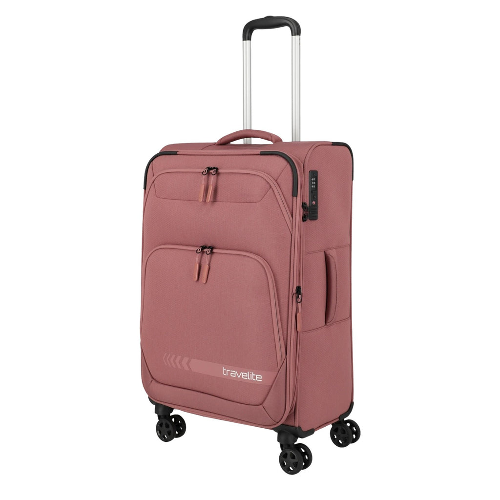 Lieblingstasche KICK OFF medium expandable 4-wheel trolley suitcase in dusty rose with front pockets and TSA lock