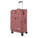 Lieblingstasche KICK OFF large expandable 4-wheel trolley suitcase in dusty rose fabric with front zip pockets