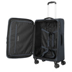 Lieblingstasche KICK OFF medium expandable trolley suitcase in dark grey with four wheels and open interior