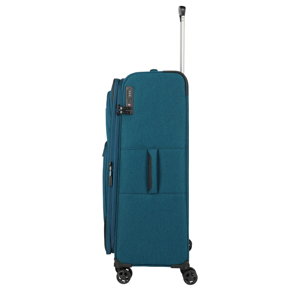 Lieblingstasche KICK OFF large expandable 4-wheel trolley suitcase in petrol blue with side handle and TSA lock