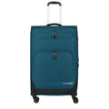 Lieblingstasche KICK OFF large expandable 4-wheel trolley suitcase in petrol blue with front zip pockets
