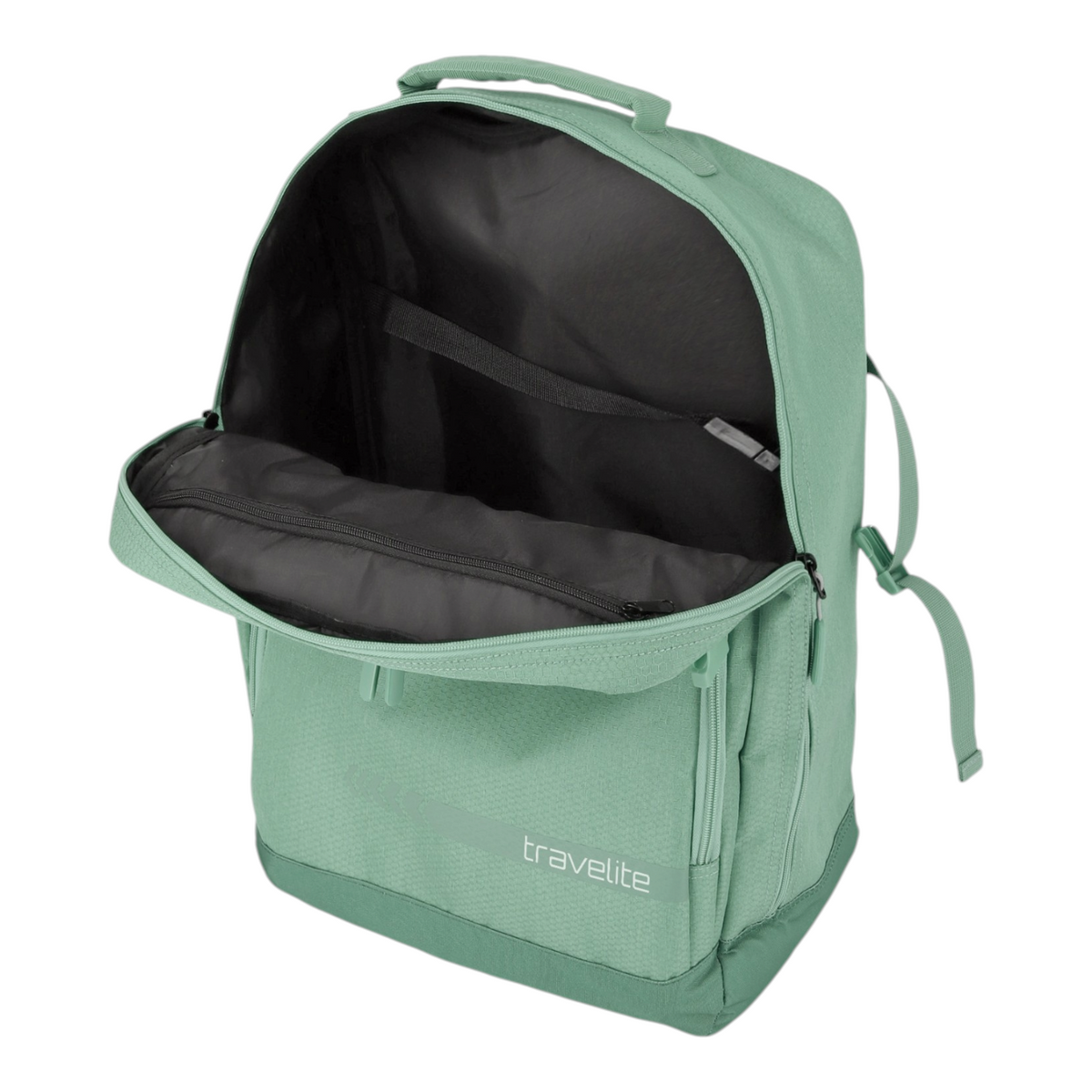 Lieblingstasche Kick Off sage green travel backpack with open main compartment and front pocket