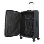 Lieblingstasche KICK OFF large expandable 4-wheel trolley suitcase in dark grey with open interior and packing straps