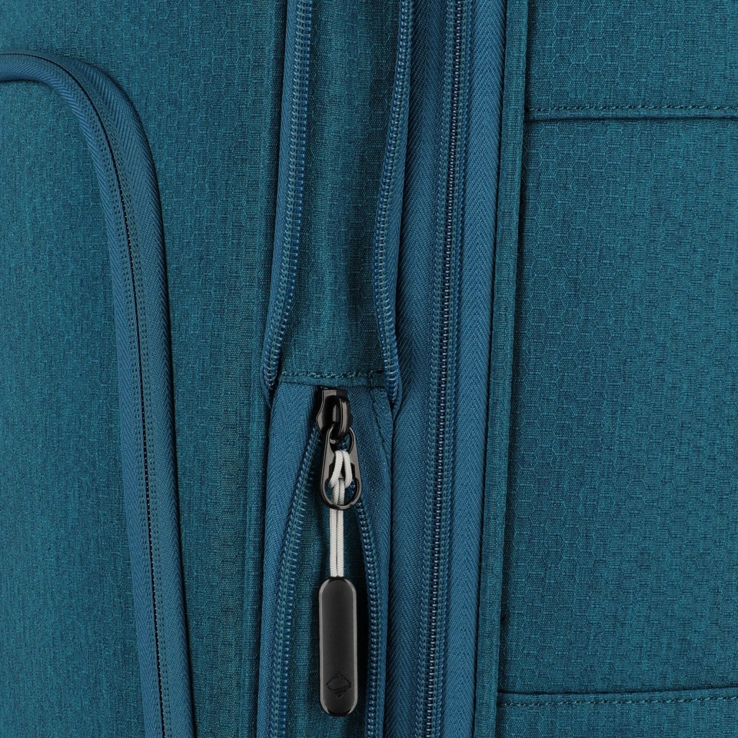 Lieblingstasche KICK OFF trolley suitcase in teal blue featuring a durable fabric texture and secure zipper detail.