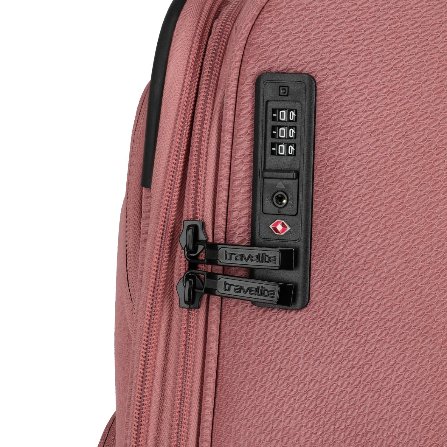Lieblingstasche KICK OFF trolley suitcase in dusty rose with integrated TSA combination lock and zipper closure