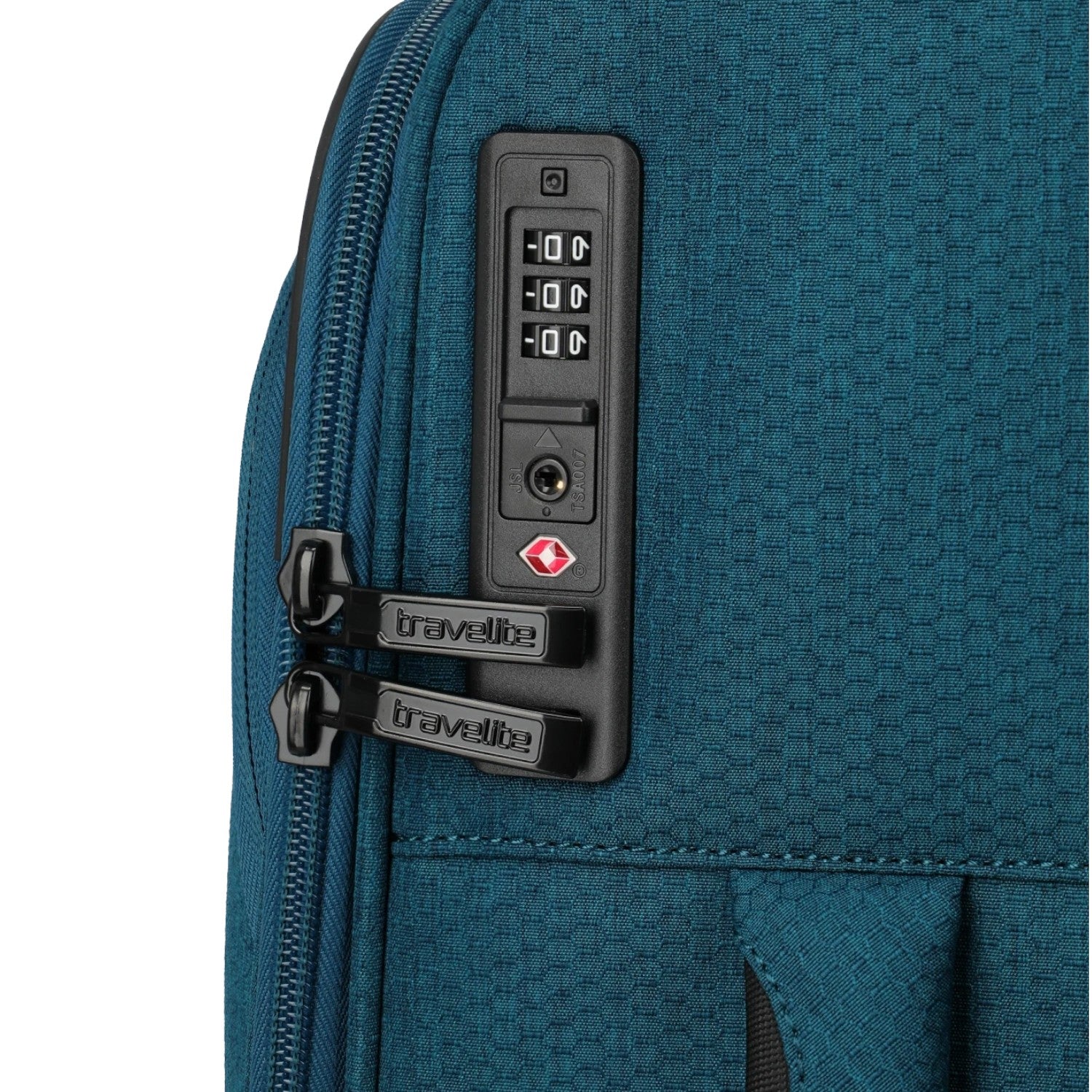 Lieblingstasche KICK OFF trolley suitcase in petrol blue with integrated TSA combination lock and zipper pulls