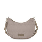 Lieblingstasche Lifetime Buddy S crescent-shaped taupe quilted nylon crossbody bag with adjustable strap