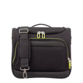 Lieblingstasche Lightstyler black beauty case with neon green zipper accents and adjustable shoulder strap