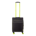 Lieblingstasche Lightstyler Cabin Spinner S in black with vibrant neon green telescopic handle and matching wheels