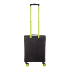 Lieblingstasche Lightstyler Cabin Spinner S in black with vibrant neon green telescopic handle and wheel accents.