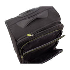 Lieblingstasche Lightstyler Spinner L black softside suitcase with open front pockets and lime green zipper details