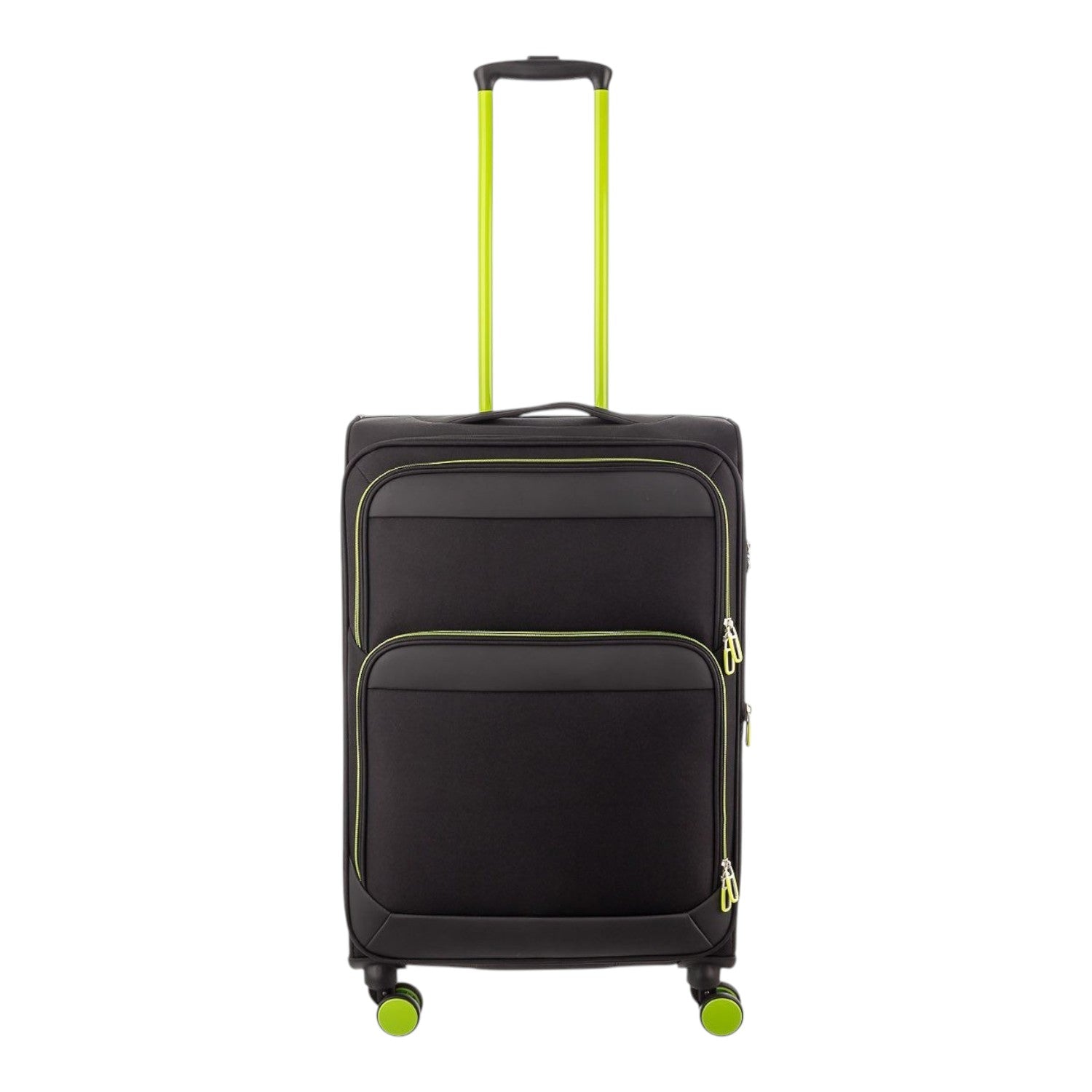 Lieblingstasche Lightstyler Spinner M black suitcase with lime green accents and telescopic handle