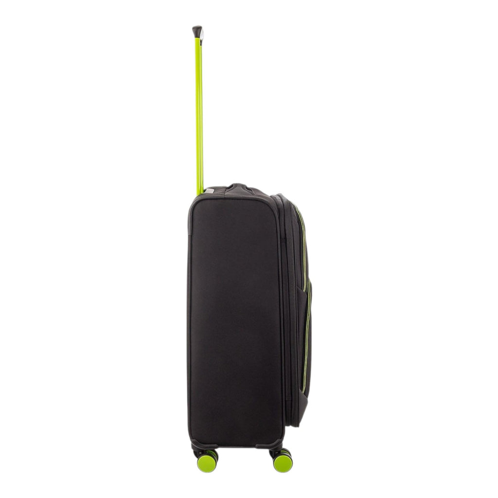 Lieblingstasche Lightstyler Spinner M suitcase in black with vibrant lime green handle and wheel accents