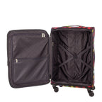 Lieblingstasche Lightstyler Spinner L suitcase interior with black lining, mesh pockets, and cross-straps.