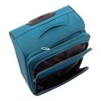 Lieblingstasche Lightstyler Spinner L suitcase in petrol blue with front zippered pockets and top handle