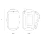 Lieblingstasche Lisbon Duffle Backpack M technical line drawing showing front and side dimensions
