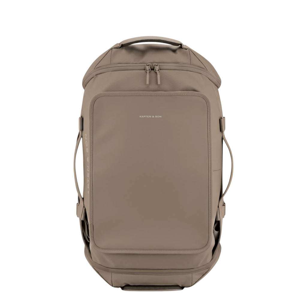 Lieblingstasche Lisbon Duffle Backpack M in taupe with a minimalist design and front zip pocket