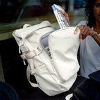 Lieblingstasche Lisbon small beige rolltop backpack with laptop compartment and travel features