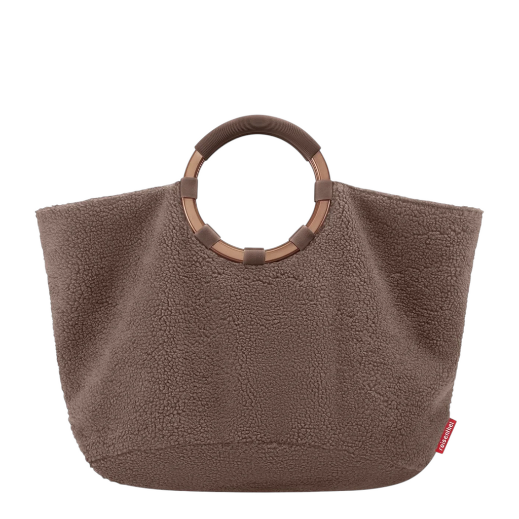 Lieblingstasche Loopbag Hobo in brown teddy fleece material with a round handle