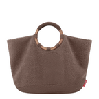 Lieblingstasche Loopbag Hobo in brown teddy fleece material with a round handle