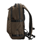 Lieblingstasche eoto Midi20 brown 20L city backpack with side view, featuring water-resistant recycled fabric.