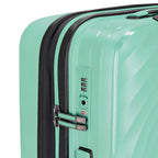 Lieblingstasche Mogens 4W Trolley M, olive green hard-shell suitcase with TSA combination lock and black zipper detail.
