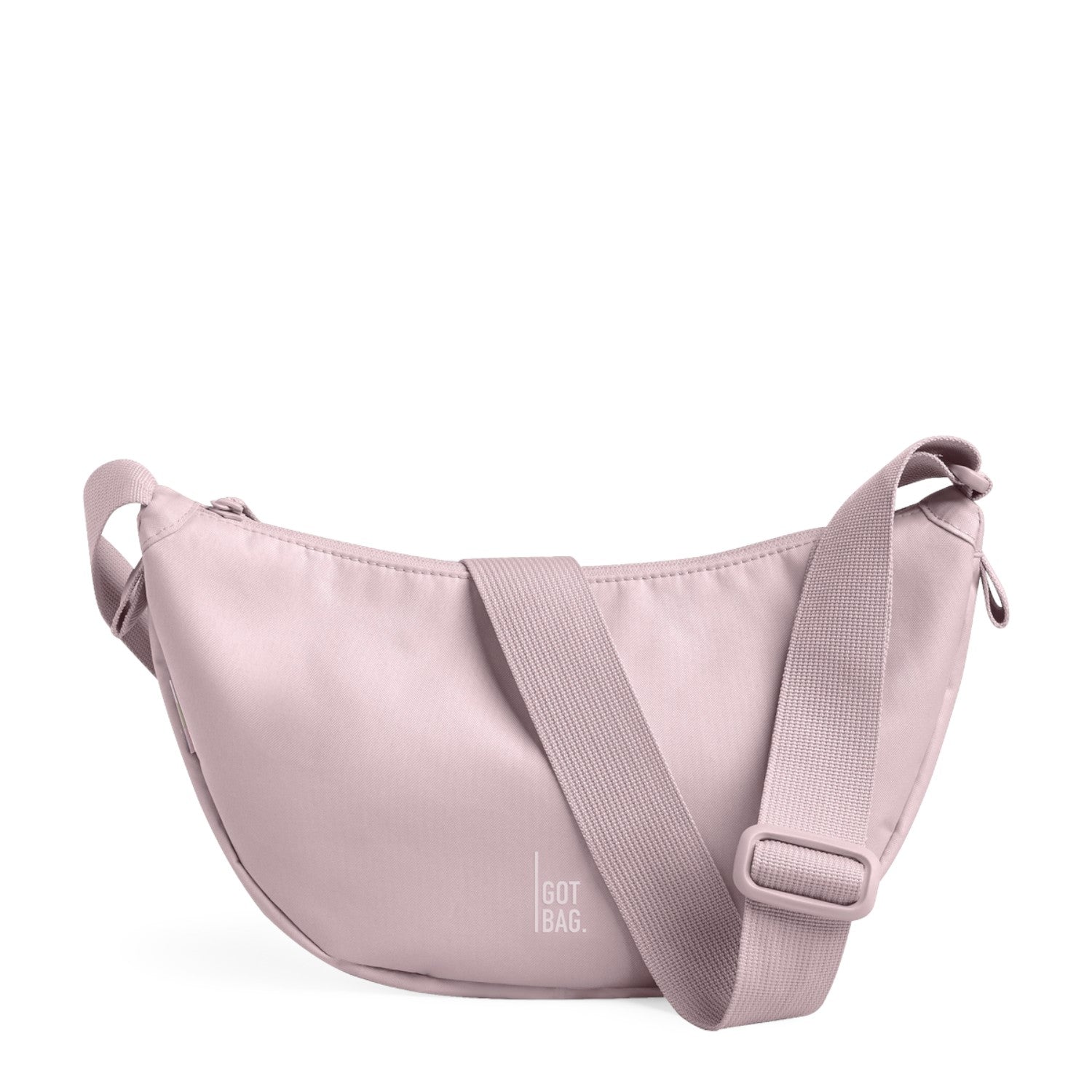 Lieblingstasche Moon Bag Small in light pink with an adjustable crossbody strap and minimalist design