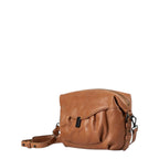 Lieblingstasche Mrs. Cannoli brown leather crossbody bag with a soft gathered design and adjustable shoulder strap