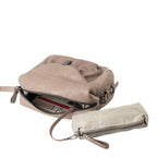Lieblingstasche Mrs. Cannoli taupe leather crossbody bag with a matching detachable interior pouch