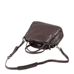 Lieblingstasche Mrs. Chiffon Pie dark brown leather handbag with adjustable shoulder strap and zip closure.
