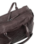 Lieblingstasche Mrs. Florentine dark brown leather handbag with zipper closure and top handles