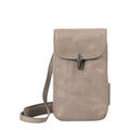 Lieblingstasche Mrs. Lemon Twist taupe leather crossbody phone bag with a secure metal twist lock closure.