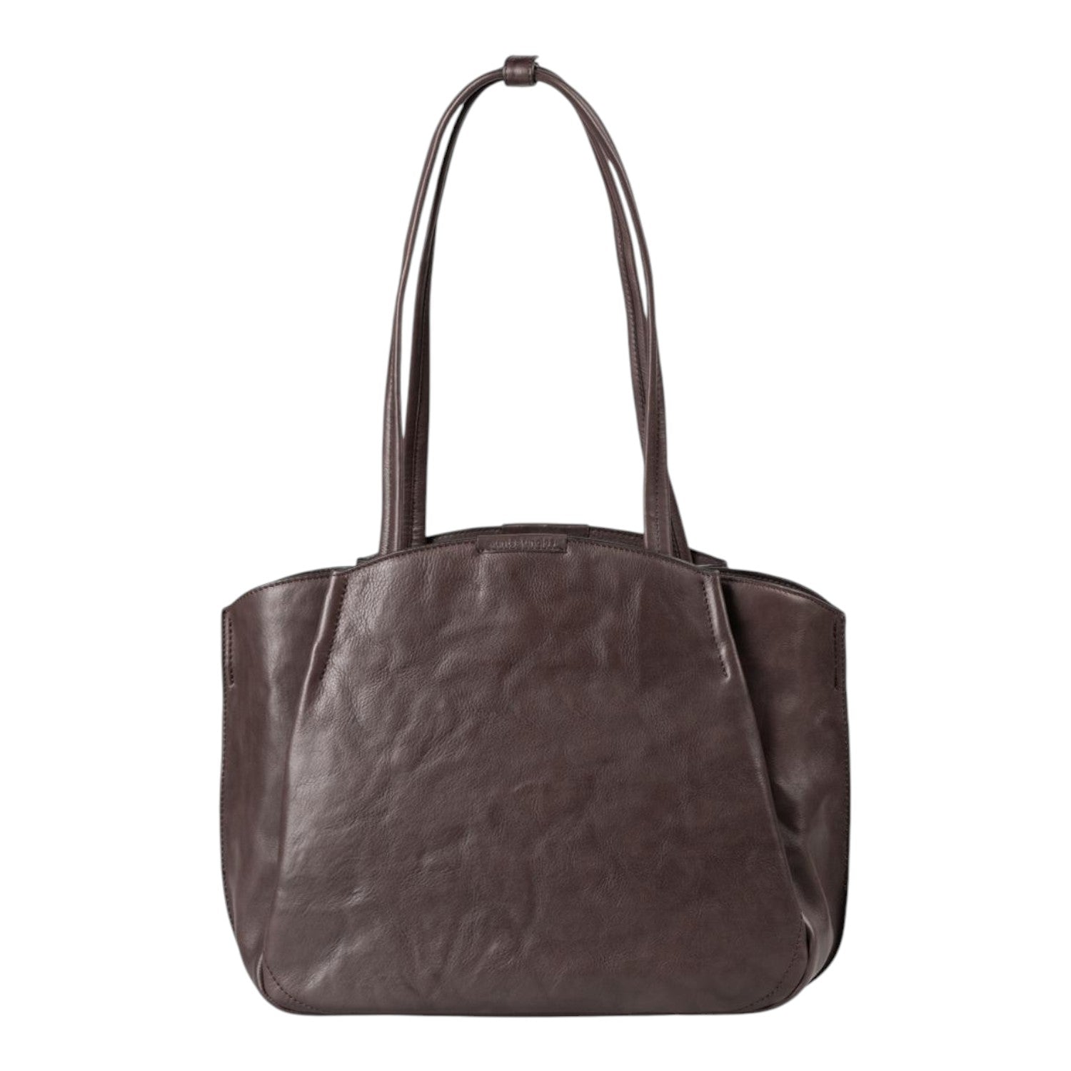 Lieblingstasche Mrs. Pavlova dark brown leather shoulder bag with a structured silhouette and long carry handles