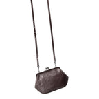 Lieblingstasche Mrs. Pizzelle dark brown leather crossbody bag with a vintage-style kiss-lock clasp