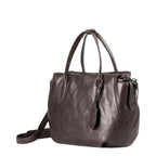 Lieblingstasche Mrs. Profiterole dark brown leather handbag with dual top handles and a detachable shoulder strap