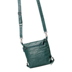 Lieblingstasche Mrs. Raisin Cookie dark green leather crossbody bag with adjustable strap and back zipper pocket