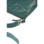 Lieblingstasche Mrs. Raisin Cookie dark green leather handbag detail with metal clasp and zipper
