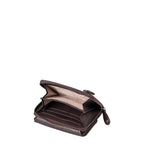Lieblingstasche Myrtle dark brown leather wallet with an open zip-around design and interior card slots