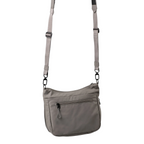 Lieblingstasche Nanuki RE lite grey crossbody bag with adjustable strap and zippered exterior pocket