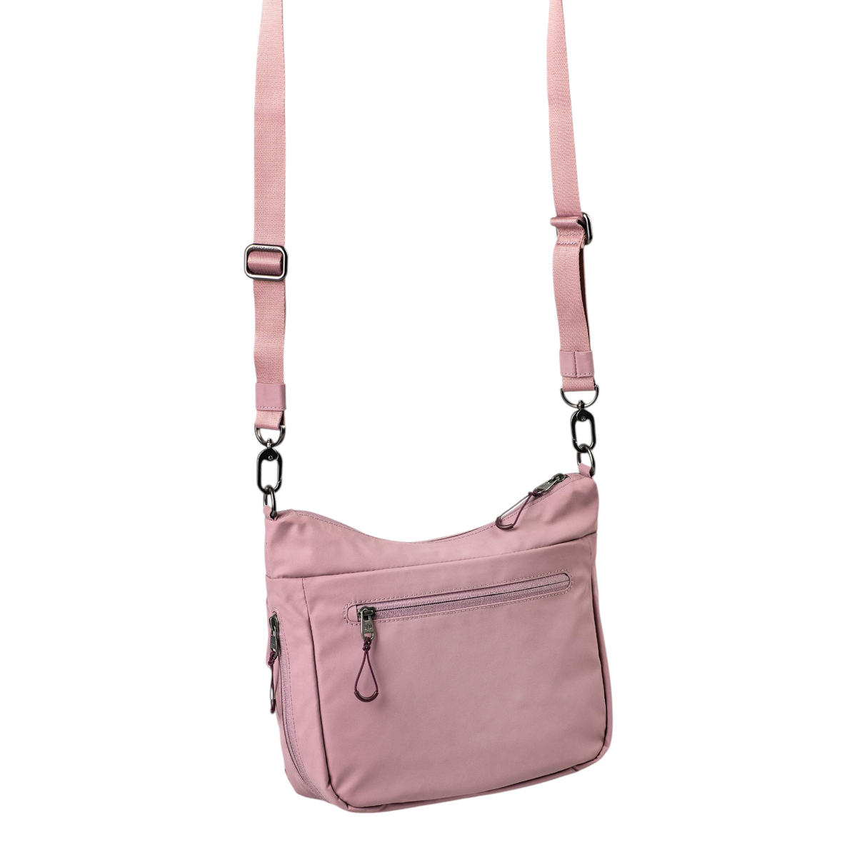 Lieblingstasche Nanuki RE lite dusty pink crossbody bag with adjustable strap and multiple zippered pockets