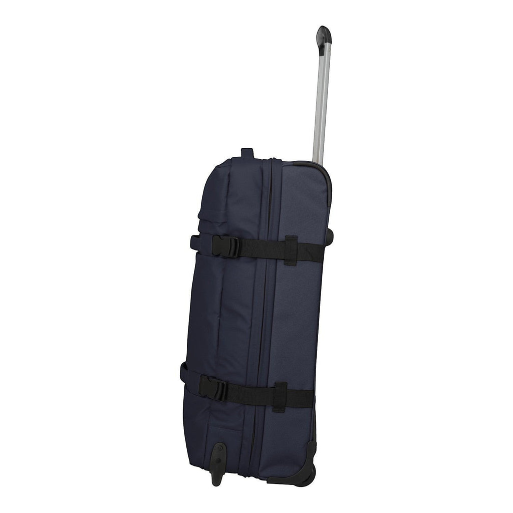 Lieblingstasche navy blue large rolling travel bag with telescopic handle and compression straps.