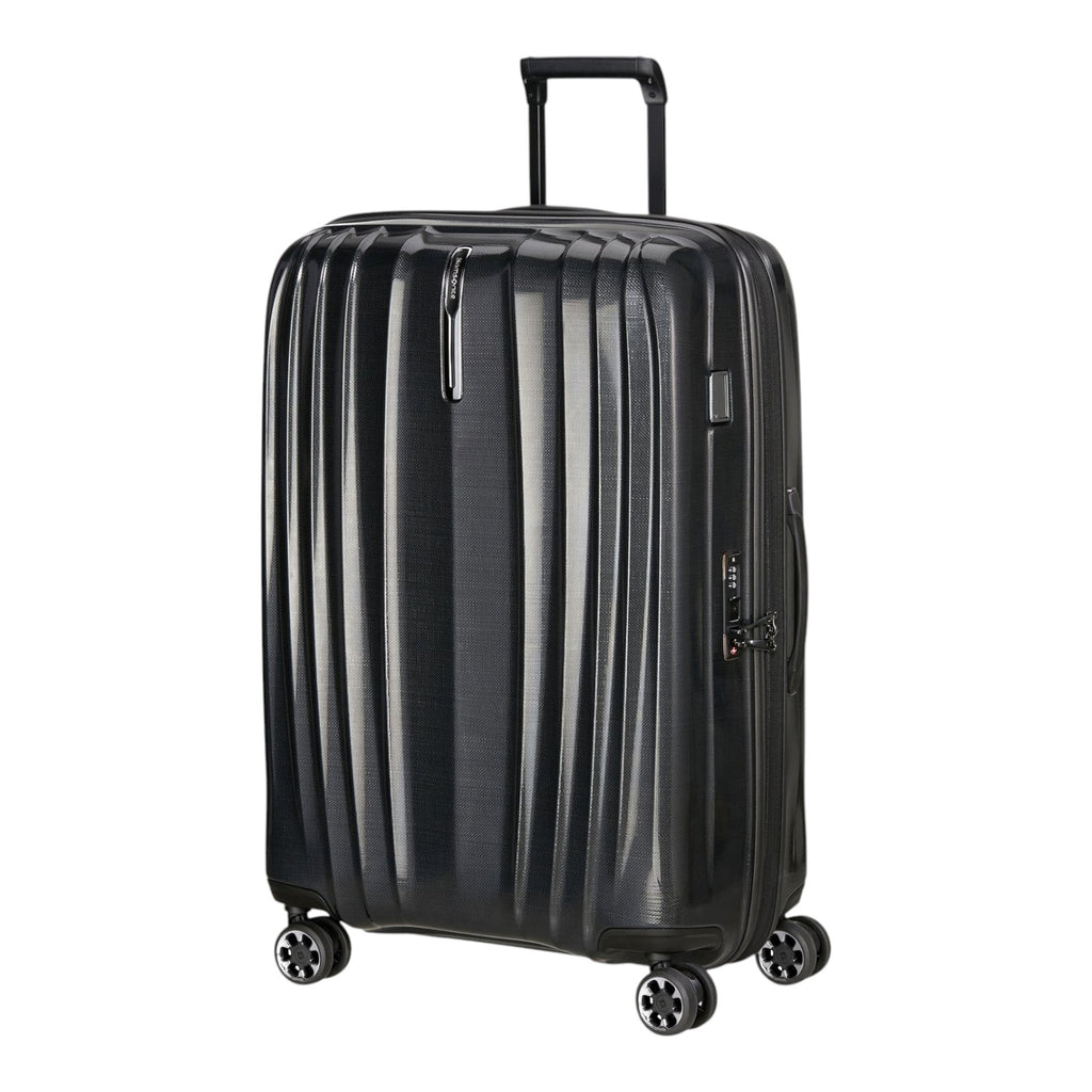 Lieblingstasche NEXIS Spinner 76/28 Exp black hard shell suitcase with four wheels and telescopic handle
