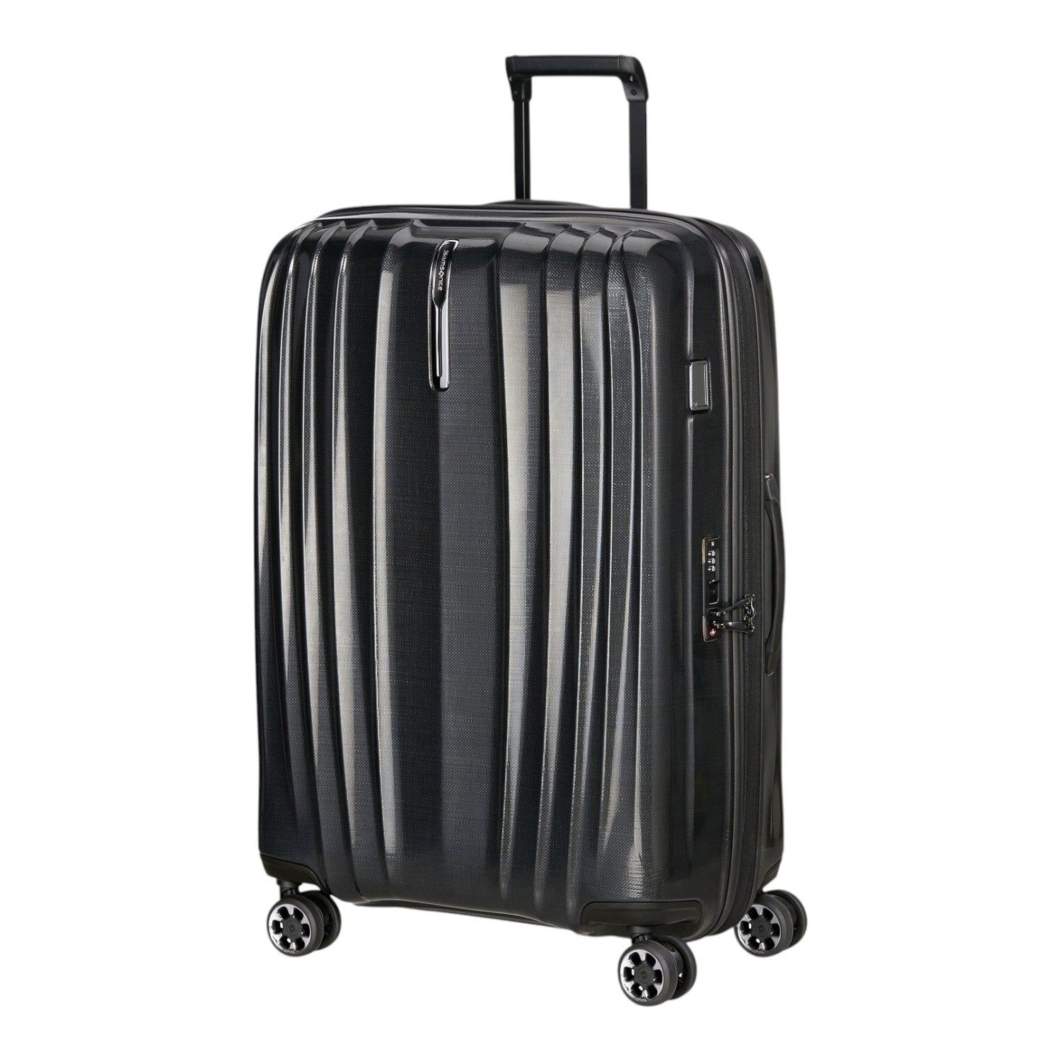 Lieblingstasche NEXIS Spinner 76/28 Exp black hard shell suitcase with four wheels and telescopic handle