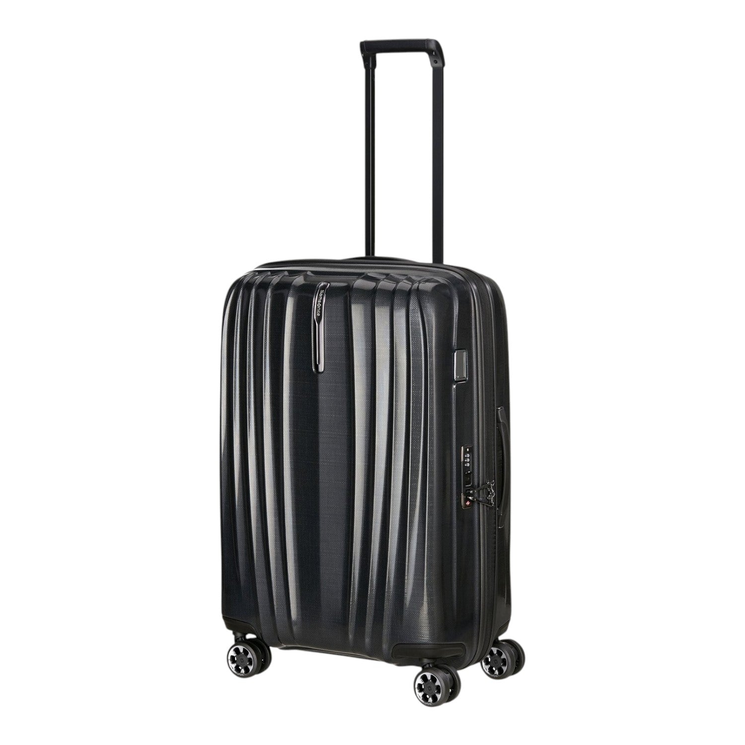 Lieblingstasche NEXIS Spinner 70/26 Exp black hardside suitcase with four wheels and an extendable handle