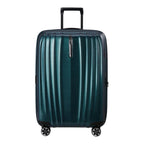 Lieblingstasche NEXIS Spinner 76/28 Exp suitcase in dark teal with a ribbed hard shell and four spinner wheels.