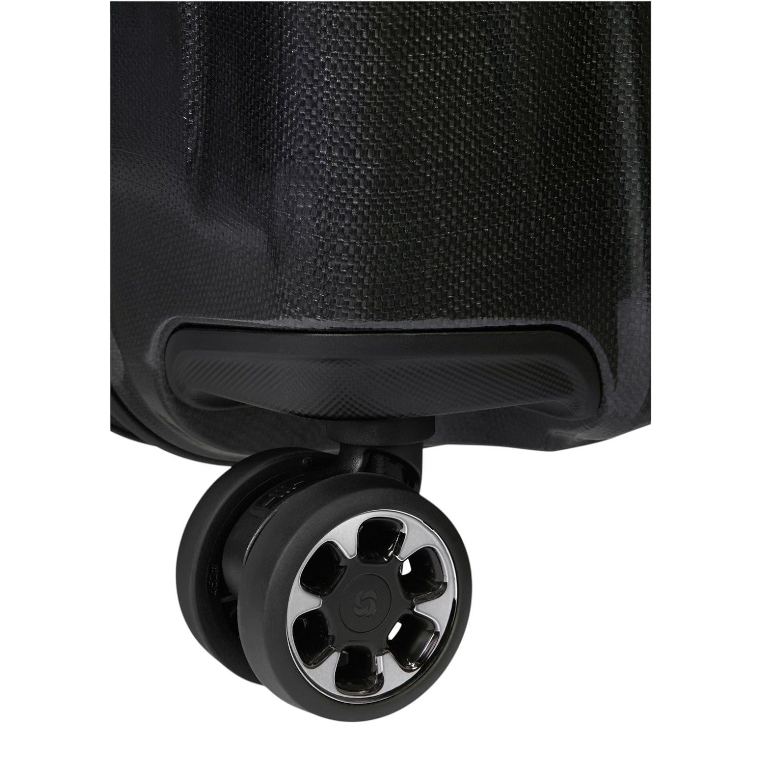 Lieblingstasche NEXIS Spinner 70/26 Exp suitcase black textured shell with durable double spinner wheel detail