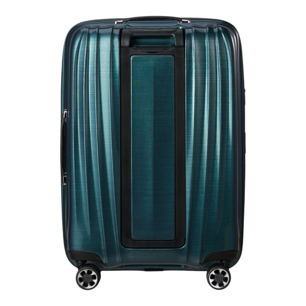 Lieblingstasche NEXIS Spinner 76/28 expandable suitcase in metallic teal with a durable hard shell design.