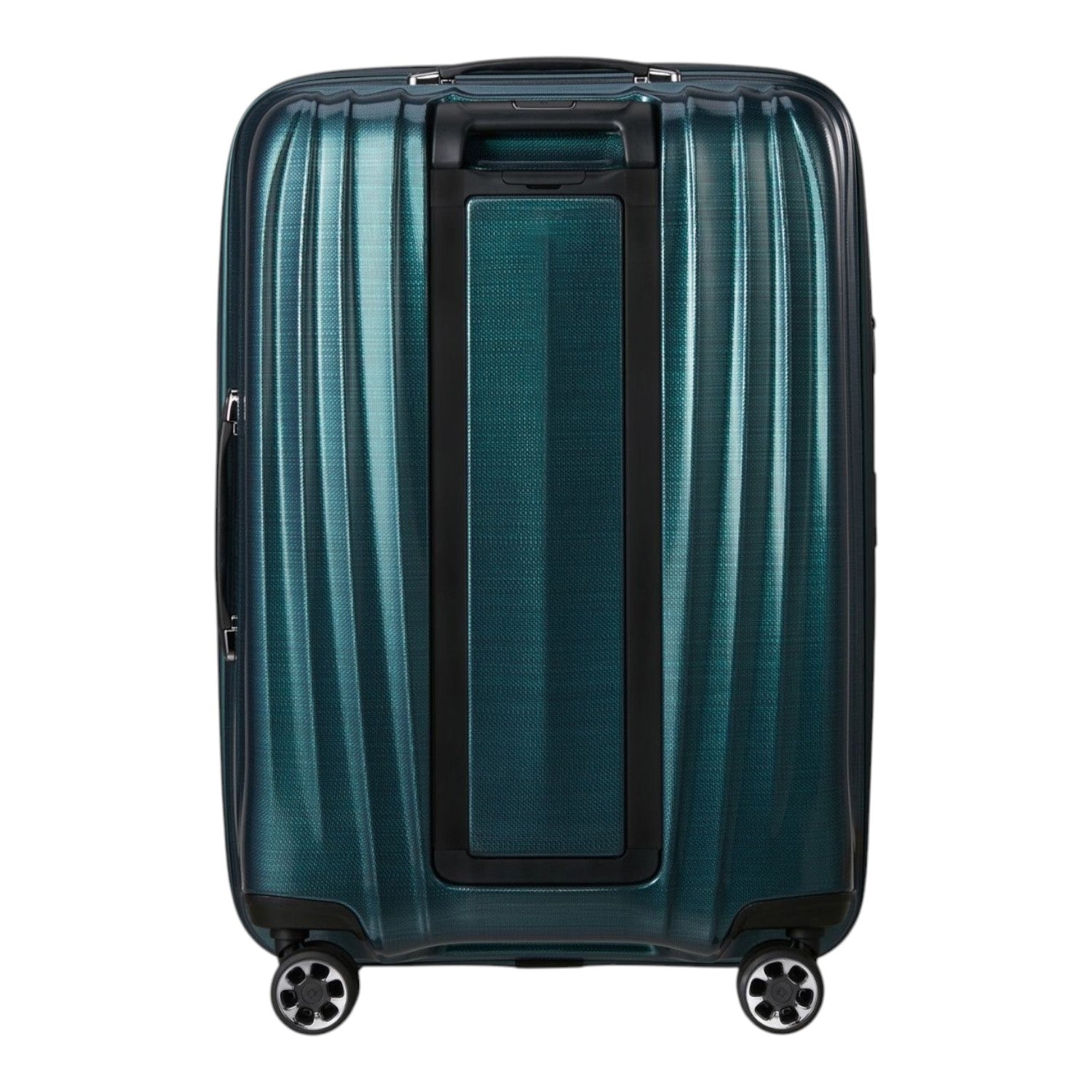 Lieblingstasche NEXIS Spinner 76/28 expandable suitcase in metallic teal with a durable hard shell design.
